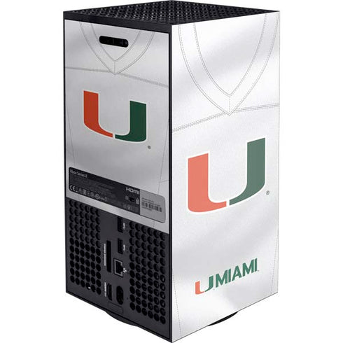University of Miami White Jersey XBox Series X Digital Edition Console Skin
